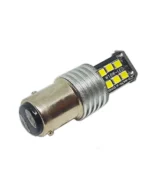 Світлодіодна лампа з цоколем 1157 BAY15d P21/5W 15SMD 2835 12V з обманкою та драйвером Біла - Зображення 3