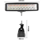 Світлодіодна двокольорова балка додаткова фара 54W 18LED 15см Білий Жовтий - Зображення 3