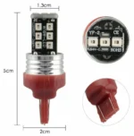 Світлодіодна лампа 7443 T20 W21/5W W3x16q 15SMD 2835 9-24V драйвер обманка Червона - Зображення 4