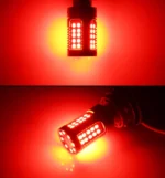 Світлодіодна лампа 7443 T20 W21/5W W3x16q 48SMD 3030 12V з обманкою Червона - Зображення 4