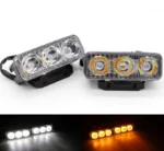 Денні двоколірні ходові вогні універсальні світлодіодні фари дхо DRL 3 Led Білий Жовтий