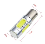 Світлодіодна лампа з цоколем 1156 BA15s P21W з лінзою 7,5W Біла - Зображення 2