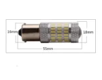 Світлодіодна лампа з цоколем 1156 BA15s P21W 60SMD 4014 900Lm 4W з лінзою Біла - Зображення 3