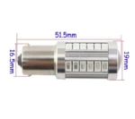 Світлодіодна лампа з цоколем 1156 BA15s P21W 33SMD 5630 12V Зелена з драйвером і лінзою - Зображення 3