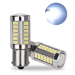 Світлодіодна лампа з цоколем 1156 BA15s P21W 33SMD 5630 12V Біла з драйвером і лінзою