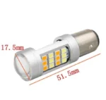 Світлодіодна лампа з цоколем 1156 BAU15s PY21W 42SMD 2835 12V Жовтий, цоколь зі зміщенням - Зображення 4