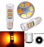 Світлодіодна лампа з цоколем 1156 BAU15s PY21W 42SMD 2835 12V Жовтий, цоколь зі зміщенням