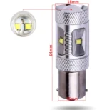Світлодіодна лампа з цоколем 1156 BA15s P21W 6 CREE 30W з лінзою Біла - Зображення 2