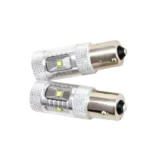 Світлодіодна лампа з цоколем 1156 BA15s P21W 6 CREE 30W з лінзою Біла - Зображення 3