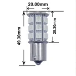 Світлодіодна лампа з цоколем 1156 BA15s P21W 27 SMD 5050 12V Зелена - Зображення 2