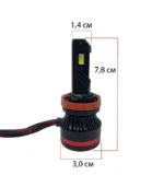 Автомобільні світлодіодні лампи з цоколем H11 модель S11 +300% 100W - Зображення 2