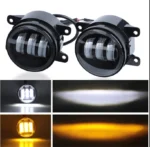 Світлодіодна двокольорова балка протитуманна, додаткова фара Led кругла 90мм 3,5" Білий Жовтий комплект