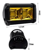 Светодиодная балка (дополнительная фара) 18 LED 54W Жовта 13 см - Зображення 3