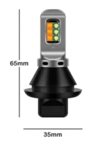 Денні ходові вогні Дхо з режимом функцією повороту 1156 PY21W BAU15S 12 smd Cree Білий Жовтий з обманкою - Зображення 3