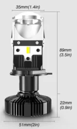 Комплект світлодіодних лінз H4 5000K 2600Lm - Зображення 6