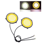 Дневные ходовые вогни, круглые 88мм Белый Жёлтый. ДХО з поворотом (комплект 2шт) - Зображення 3