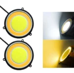 Дневные ходовые вогни, круглые 88мм Белый Жёлтый. ДХО з поворотом (комплект 2шт) - Зображення 2