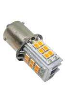 Світлодіодна лампа з цоколем 1156 BAU15s PY21W 24 SMD 2835 12V Жовтий (зі зміщенням) - Зображення 6