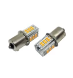 Світлодіодна лампа з цоколем 1156 BAU15s PY21W 24 SMD 2835 12V Жовтий (зі зміщенням) - Зображення 5