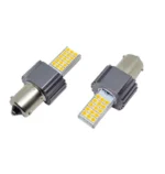 Світлодіодна лампа з цоколем 1156 BAU15s PY21W 30 SMD 3030 12-24V Жовта зі зміщенням та обманкою - Зображення 2