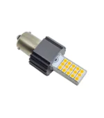 Світлодіодна лампа з цоколем 1156 BAU15s PY21W 30 SMD 3030 12-24V Жовта зі зміщенням та обманкою