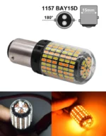 Двоколірна світлодіодна лампа з цоколем BAY15d P21W/5 168 SMD 3014 12V Білий Жовтий