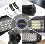 Світлодіодна балка, додаткова фара 120 LED 360W Комбінована 65,2см Біле світло - Зображення 2
