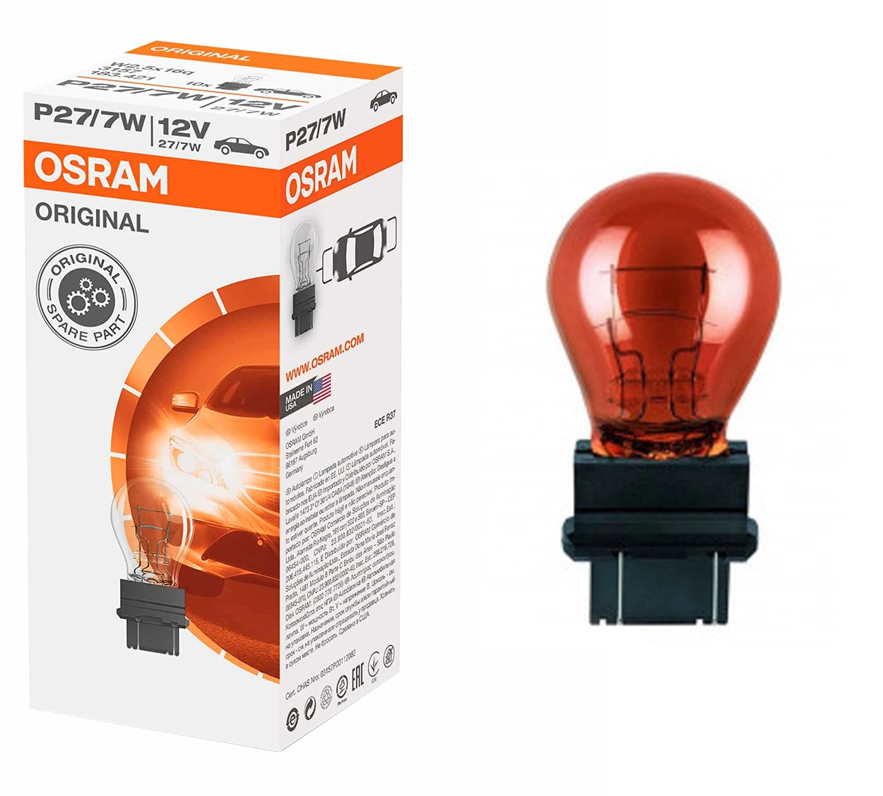 4367108635_galogenna-avtolampa-osram Галогенна автолампа Osram Original Line 3757AK PY27/7W - Зображення 1