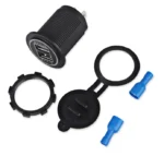 Автомобільний зарядний пристрій 2 порти USB ПРЕМІУМ врізна розетка, сине підсвічування - Зображення 7