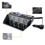 Стробоскоп мигалка. Світлодіодний попереджувальний сигнал на лобове скло у прикурювач Червоний Синій Білий - Зображення 2