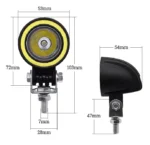 Світлодіодна додаткова фара для квадроцикла, мотоцикла, мопеда, автомобіля з ангельськими очима - Зображення 3