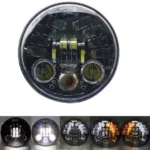 Универсальная светодиодная led фара 5,75 дюймов Led с разъемом H4 (Black)  Harley-Davidson, Dyna, Sportster - Зображення 6