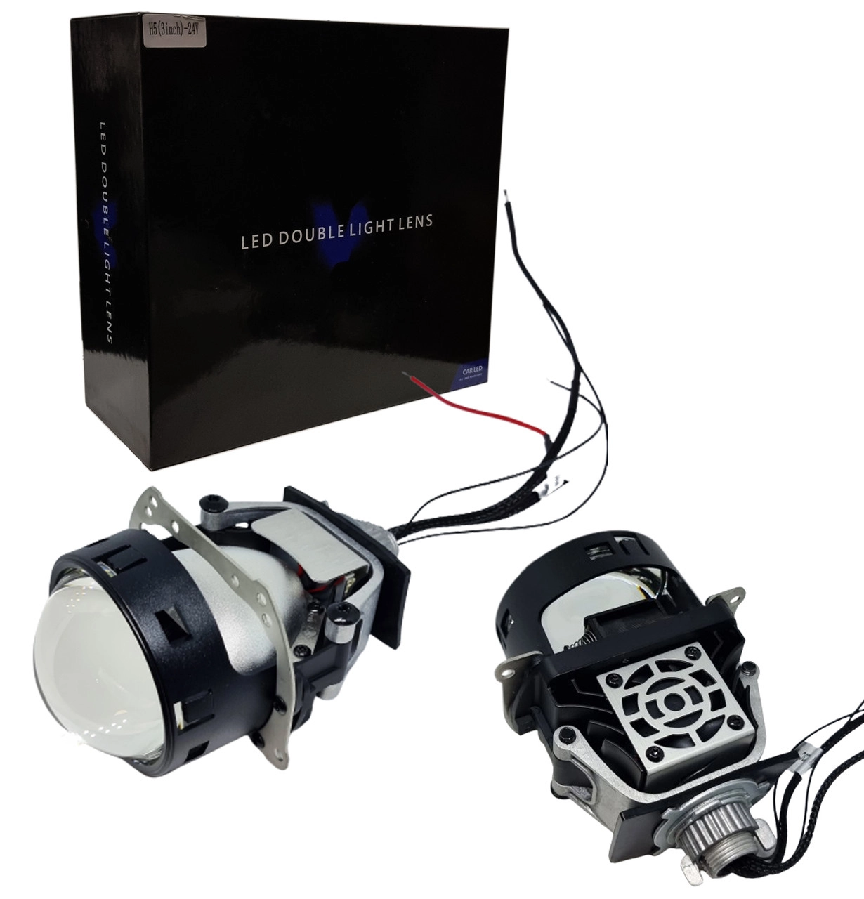 4542856086_komplekt-bi-lid Комплект Бі лід лінз 3 дюйми з вентилятором. Bi Led лінзи 3.00 H5 24V 5000K - Зображення 1