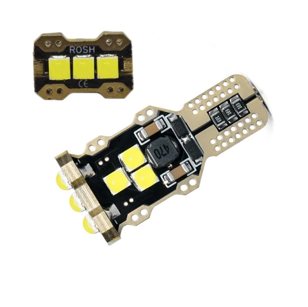 4586627898_svitlodiodna-lampa-t15 Світлодіодна лампа T15 W16W 9SMD 3030 CREE із обманкою canbus Біла - Зображення 1