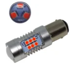 Світлодіодна лампа з цоколем 1157 BAY15d P21/5W 21 SMD 2835 12V Червона з лінзою