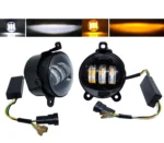 Двоколірні світлодіодні протитуманні фари Led ПТФ 90мм ВАЗ 2170 2171 2172 2173 Priora Газель Білий Жовтий