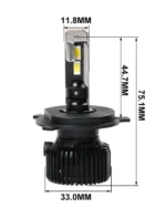 Автомобільні світлодіодні лампи з цоколем H4 P30 24PCS 70W 12V 6500K - Зображення 3