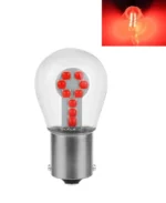 Світлодіодна лампа з цоколем 1156 BA15s P21W 33SMD 2835 12V Червоне світло, скляна колба