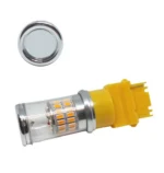 Світлодіодна лампа з цоколем 3157 Т25 P27/7W W3x16q 48SMD 3014 0-30V Жовта з обманкою