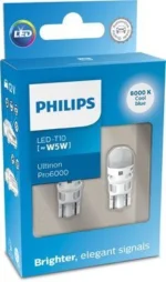 Комплект світлодіодних ламп PHILIPS W5W T10 LED Ultinon Pro6000 SI 8000K 11961XU60X2 - Зображення 4