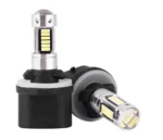 Світлодіодна лампа з цоколем H27 (880) 30SMD 4014 12V з лінзою, обманкою та драйвером Біла