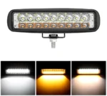 Світлодіодна двокольорова балка, додаткова фара 18LED 54W 5400Lm 10-30V біло-жовтий - Зображення 6