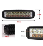 Світлодіодна двокольорова балка, додаткова фара 18LED 54W 5400Lm 10-30V біло-жовтий - Зображення 3
