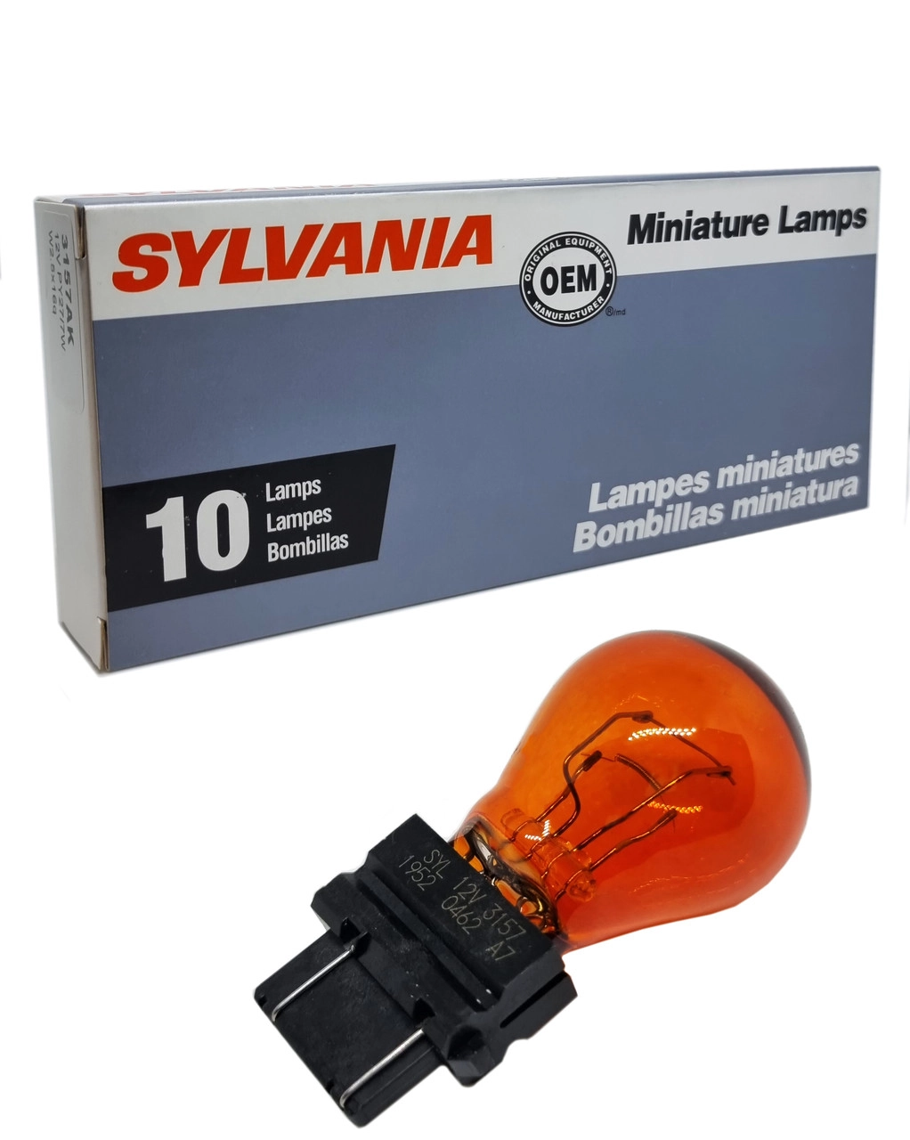 4700533022_galogenna-avtolampa-osram Галогенна автолампа Osram SYLVANIA PY27/7W 3157AK 12V ORANGE - Зображення 1