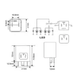 Реле поворотів для світлодіодних LED ламп 3-х контактне біполярне 12-24V CF15 JL-02 - Зображення 4