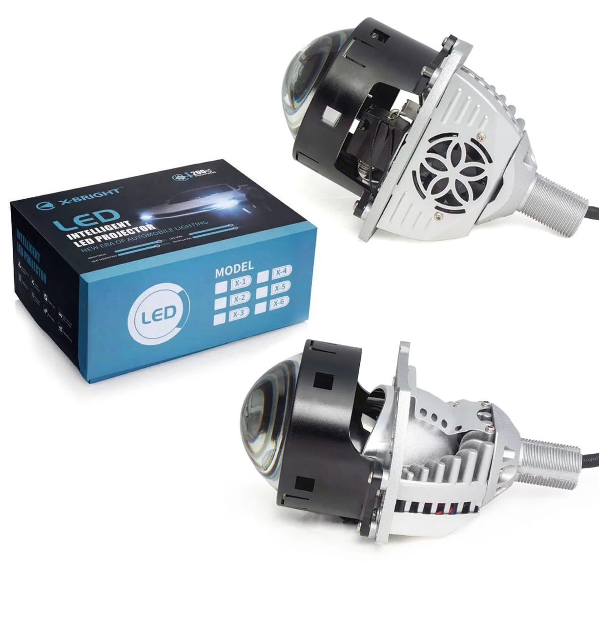 4756854898_komplekt-universalnih-bilizna Комплект універсальних білизна лінз 3 дюйми. Bi Led лінзи 3.00 X-Bright CLPD-10 5500K з вентилятором - Зображення 1