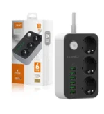 Мережевий фільтр. Переноска подовжувач LDNIO SE3631  3 розетки європейського типу, 6 USB