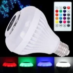 Світлодіодна лампа RGB з динаміком E27 Bluetooth Led MUSIC з дистанційним керуванням, музичний світильник - Зображення 4