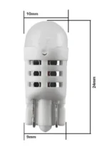 Світлодіодна лампа Т10 (W5W) 1SMD 3535 Osram Chip з матовою лінзою 12V 180Lm Червона - Зображення 3