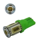 Світлодіодна лампа Т10 W5W 5SMD COB 12V Зелене світло